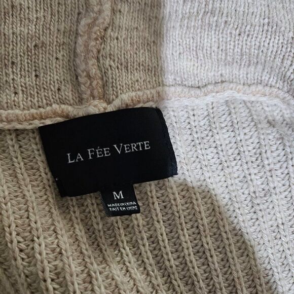 La Fee Verte Cream Pink Knit Long Cardigan Medium - Picture 4 of 7